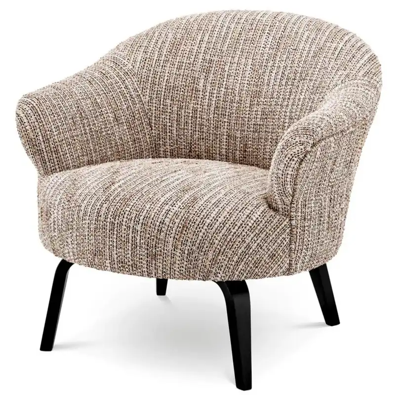 Billig Casa Padrino salón de lujo y sillón de hotel beige / negro H. 68,5 cm - muebles de lujo