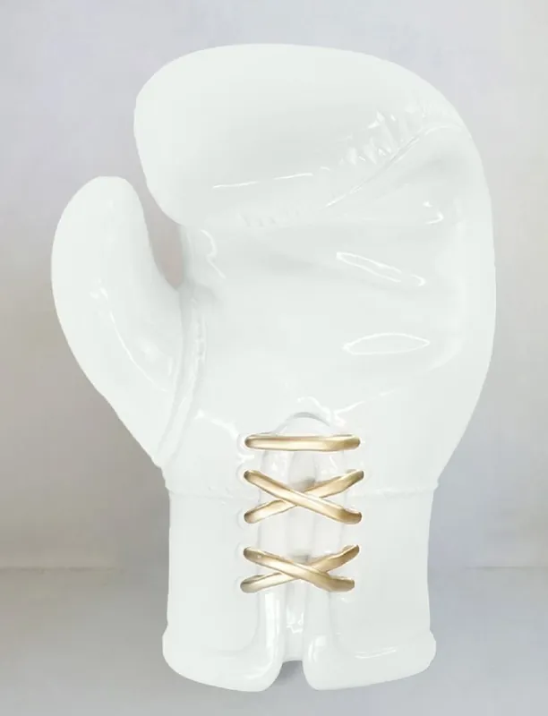 Casa Padrino guante de boxeo decorativo XXL blanco / oro A. 120 cm - Decoración de salón y oficina Nur Heute