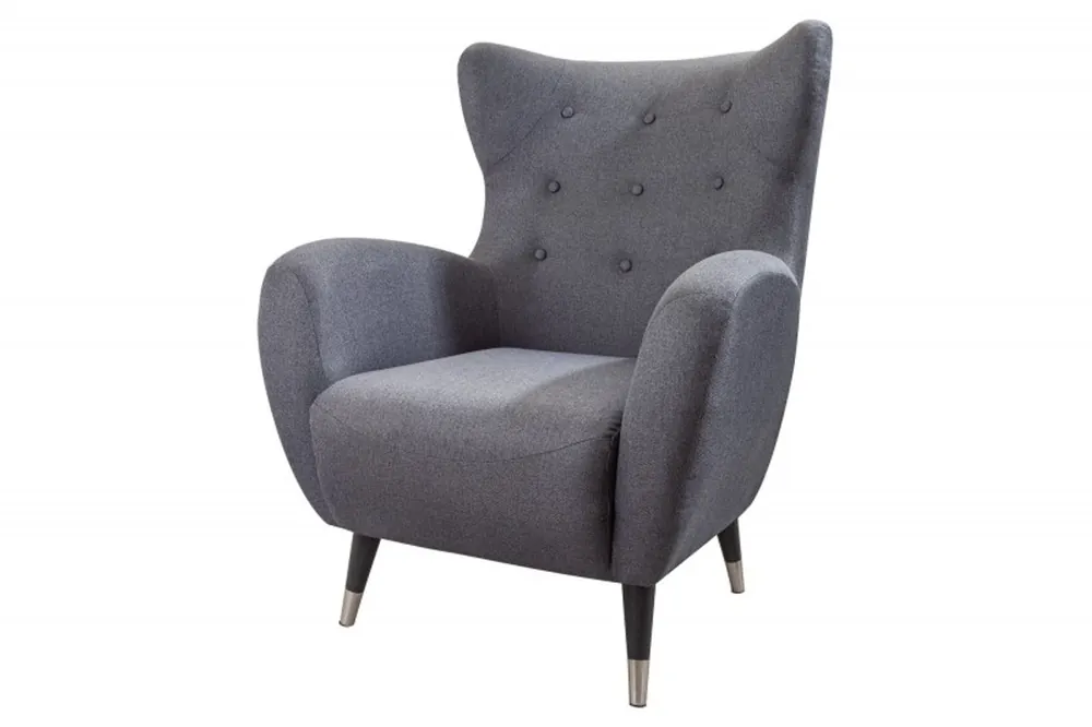 Billig Sillón Chesterfield gris/plata/negro/bergere de Casa Padrino