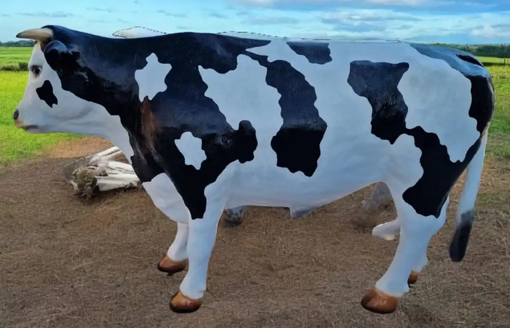 Casa Padrino escultura decorativa XXL vaca blanco / negro 240 cm - Figura de jardín de tamaño natural Direktkauf