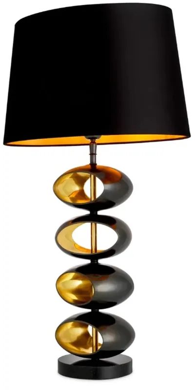 Casa Padrino lámpara de mesa de lujo con pantalla de negro / oro Ø 16 x A. 69 cm Günstig