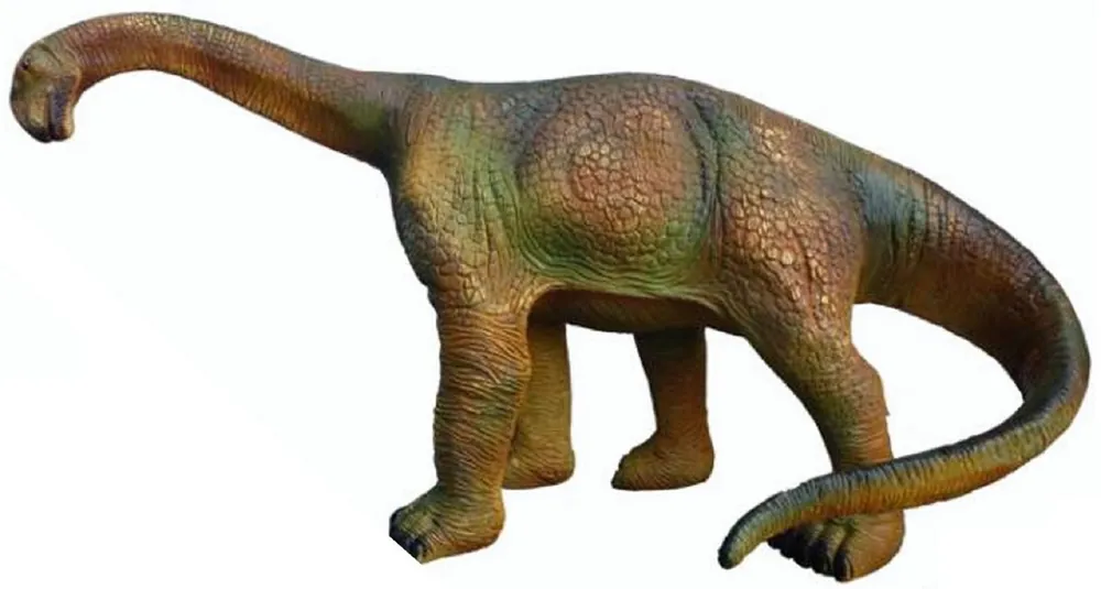 Casa Padrino escultura decorativa XXL dinosaurio brachiosaurus marrón / verde 120 cm - Figura de jardín Letzte Chance