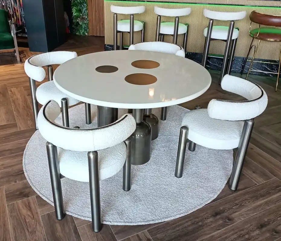 Casa Padrino conjunto de comedor de lujo blanco / gris - Muebles de lujo para hoteles y restaurantes Knallerangebot