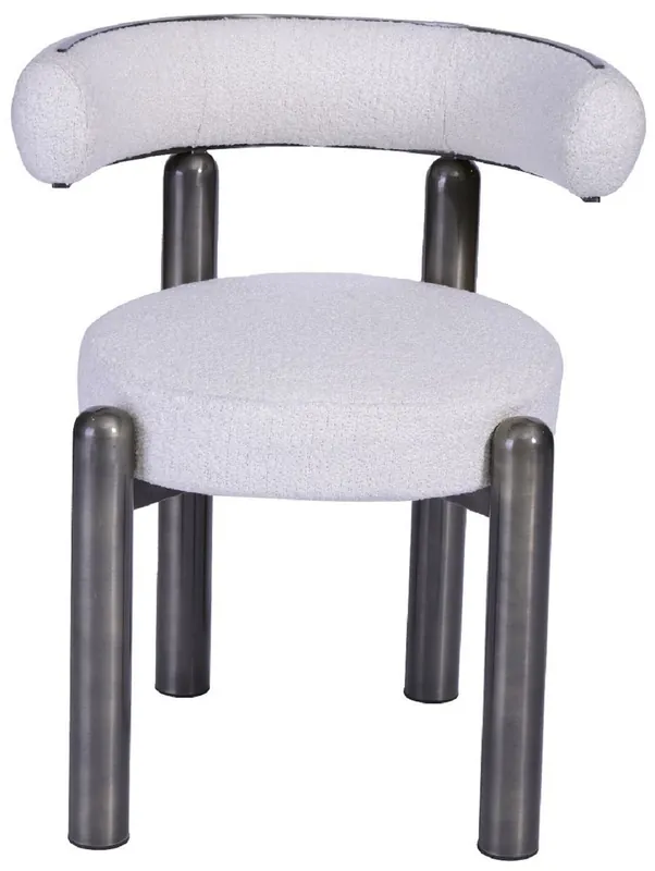 Casa Padrino silla de comedor de lujo con respaldo curvo blanco / gris - Muebles de comedor Nur Heute