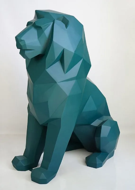 Casa Padrino escultura decorativa XXL león verde A. 135 cm - Figura decorativa de jardín abstracta Rabatt