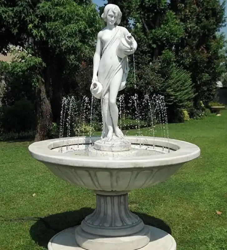 Heißes Angebot Casa Padrino fuente barroco gris Ø 130 x A. 180 cm - Fuente de jardín redonda - Hecho en Italia
