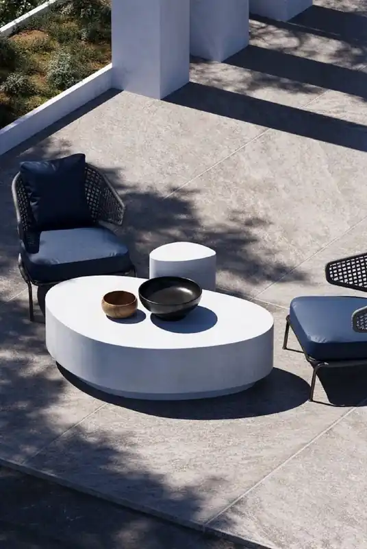 Casa Padrino mesa de centro de hormigón de lujo blanco 142 cm - Muebles de salón y jardín Preiswert
