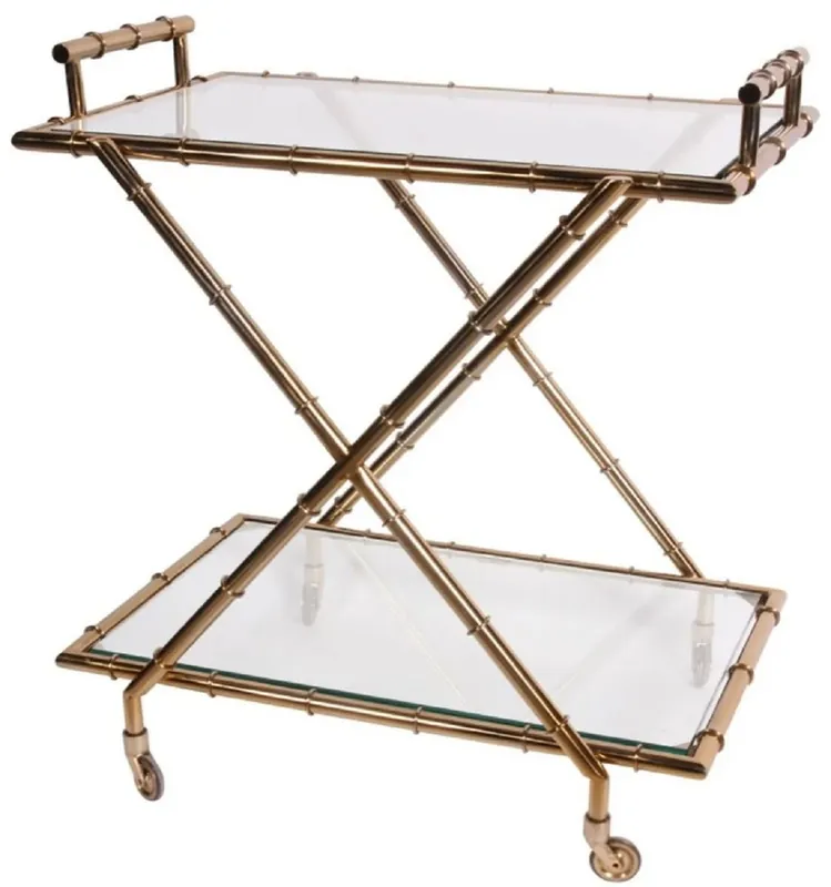 Casa Padrino carrito de servicio de lujo oro antiguo - Accesorios para hoteles y restaurantes Top-Preis