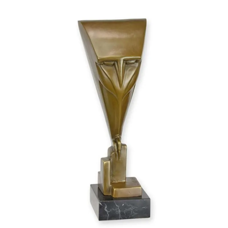 Casa Padrino figura decorativa de bronce de lujo búho art deco abstracto 10 x 8,5 x A. 28,6 cm - escultura decorativa de bronce Beliebt