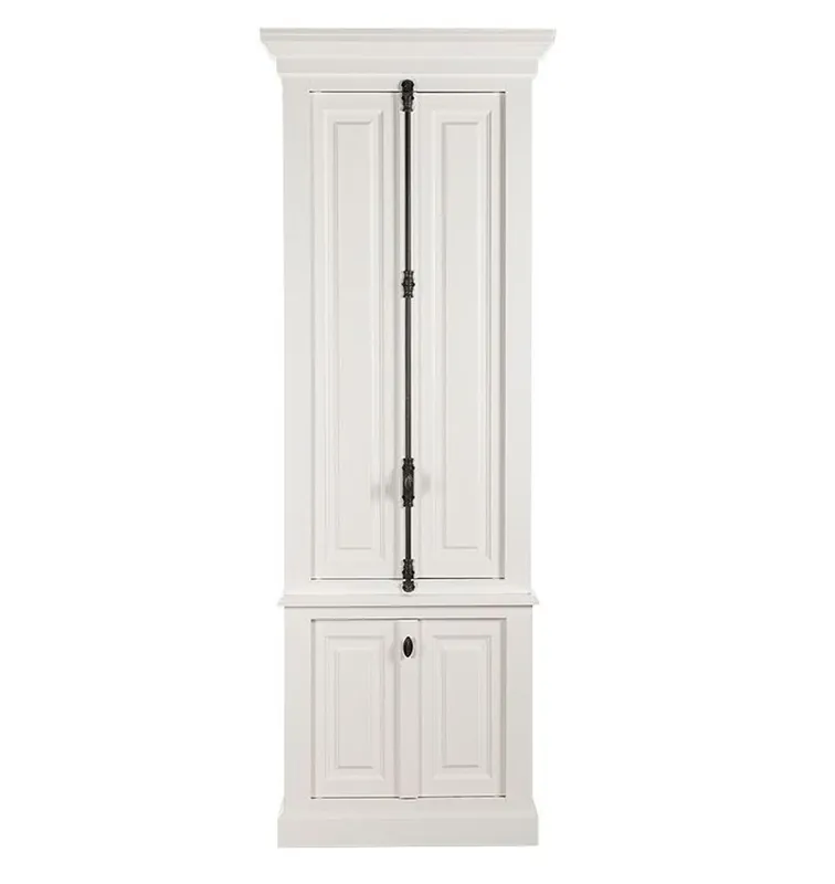 Casa Padrino Gabinete de madera maciza blanca con un espacioso espacio de almacenamiento 48 x 88 x 245 cm con 4 puertas Preiswert