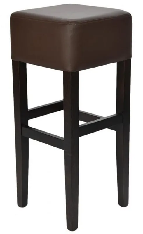 Sichere Zahlung Casa Padrino taburete de bar de estilo campestre marrón / negro A. 80 cm - Silla de bar tapizado de madera maciza