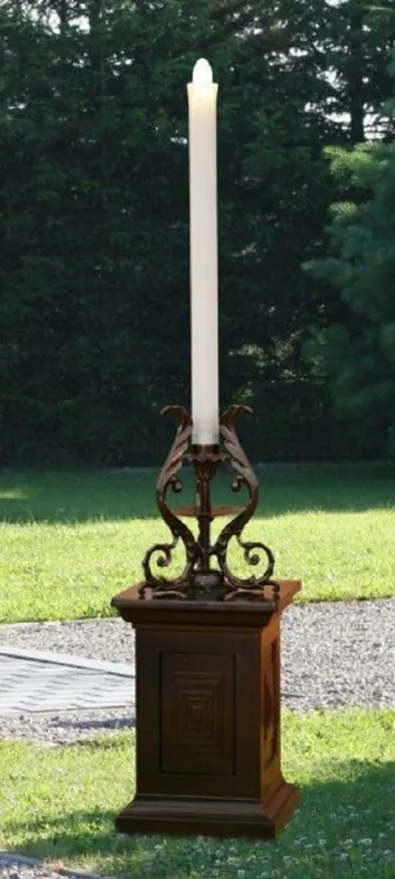 Casa Padrino lámpara de jardín barroco óxido / blanco A. 219,5 cm - Lámpara de pie de exterior de estilo barroco Bestseller