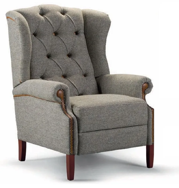 Casa Padrino sillón relax Chesterfield de lujo gris / marrón - Muebles de Salón Preisknaller
