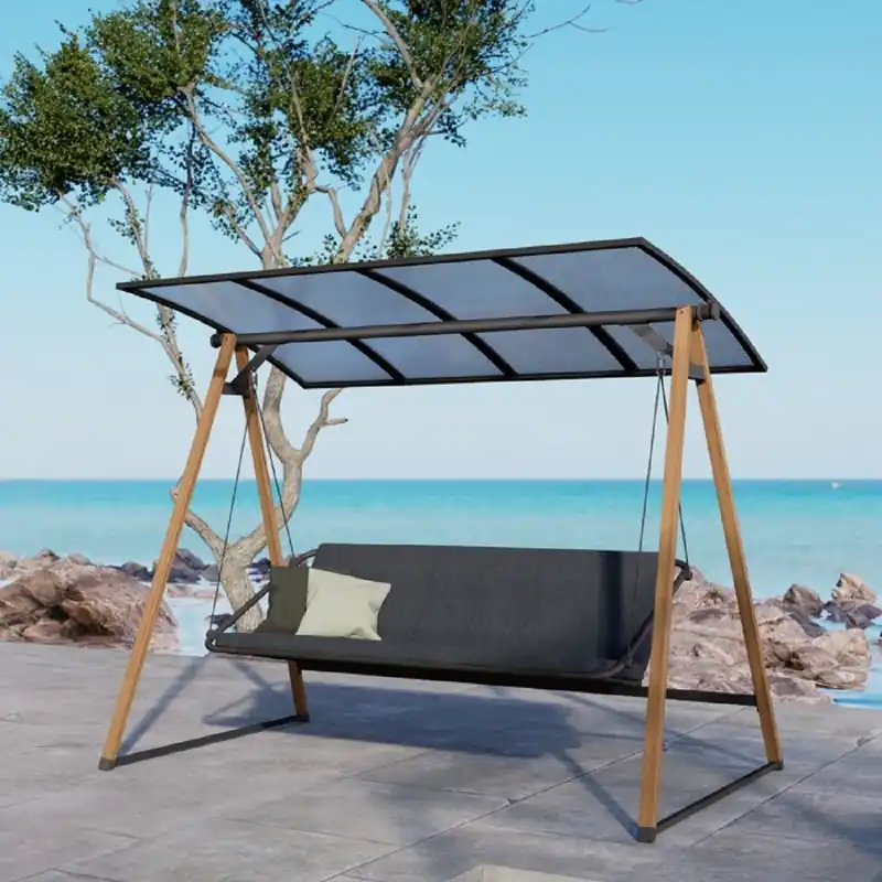 Casa Padrino columpio de Hollywood de lujo gris / marrón - Columpio de jardín con toldo para el sol Begrenztes Angebot