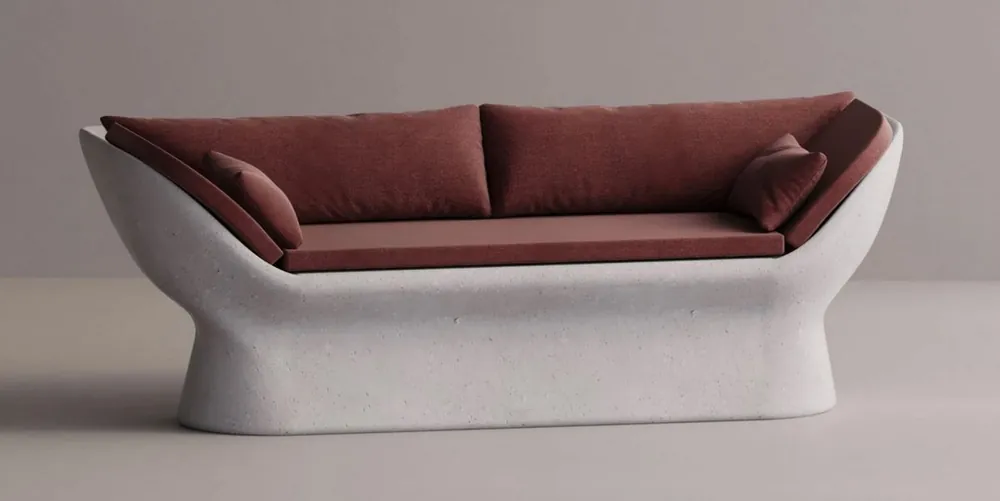 Casa Padrino sofá de lujo rojo / blanco 200 cm - Sofá de hormigón resistente a la intemperie Rabatt