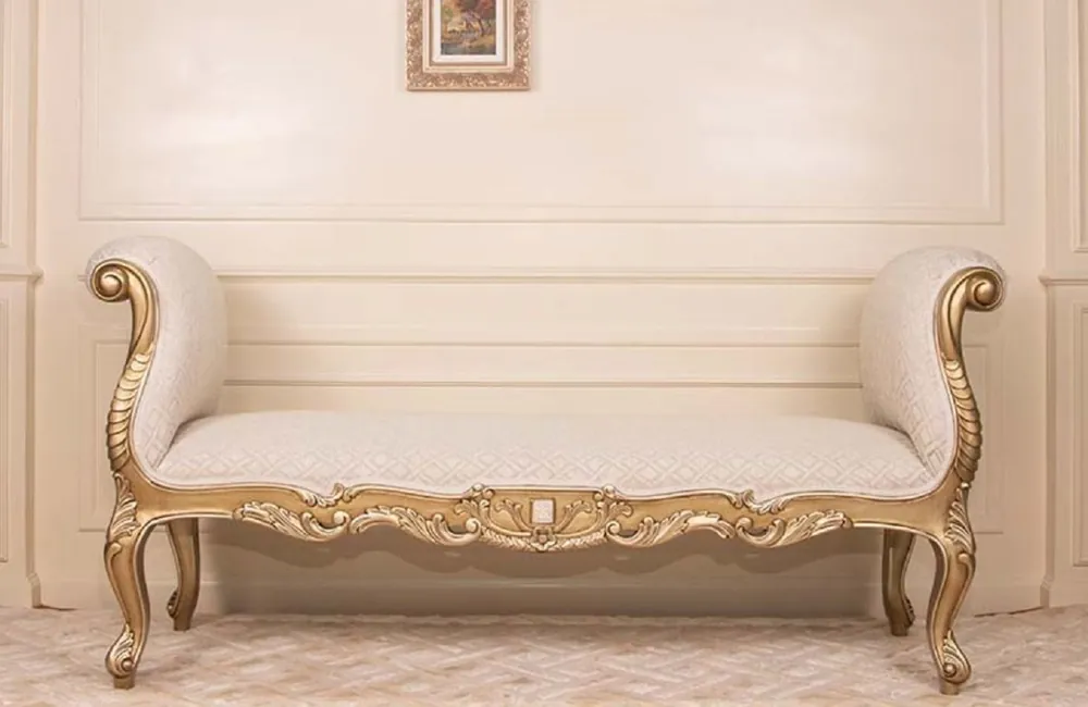 Casa Padrino banco barroco de lujo blanco / oro 175 cm - Muebles barrocos - Hecho en Italia Beliebt