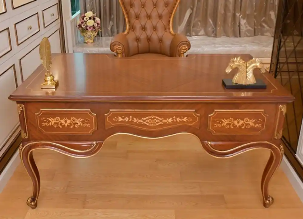 Casa Padrino Escritorio Barroco de Lujo Marrón / Oro 155 cm - Muebles de Oficina Barrocos - Hecho en Italia Kracherpreis
