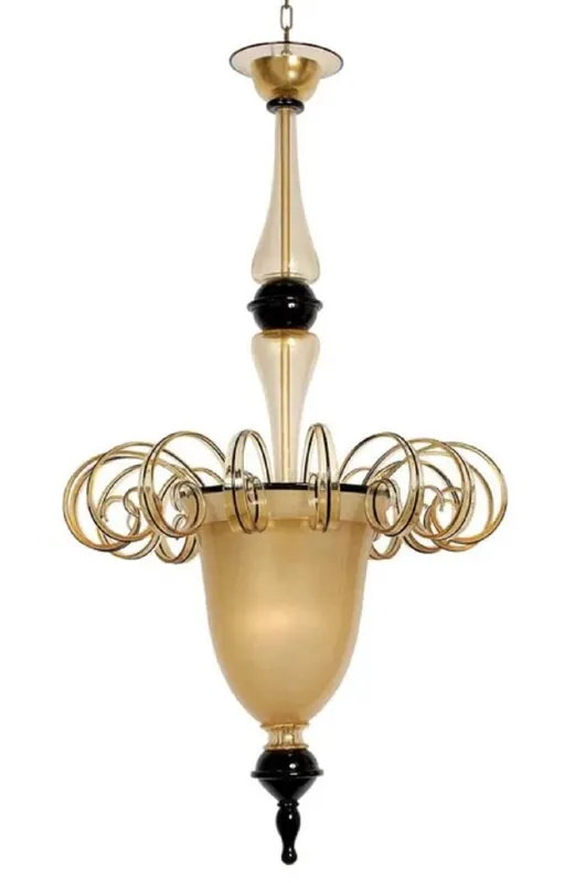 Sonderangebot Casa Padrino araña de luces de cristal barroco de lujo oro / negro Ø 73 x A. 135 cm - Hecho en Italia
