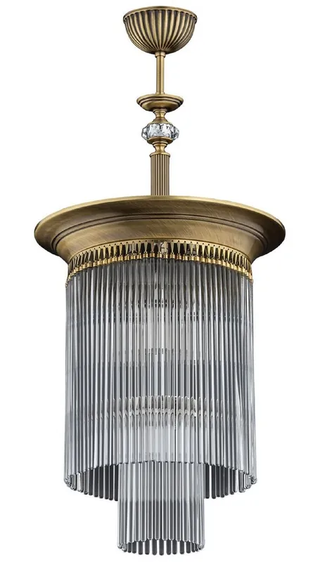 Expressversand Casa Padrino lámpara de techo de cristal barroco de lujo latón con pátina Ø 34 x A. 65 cm