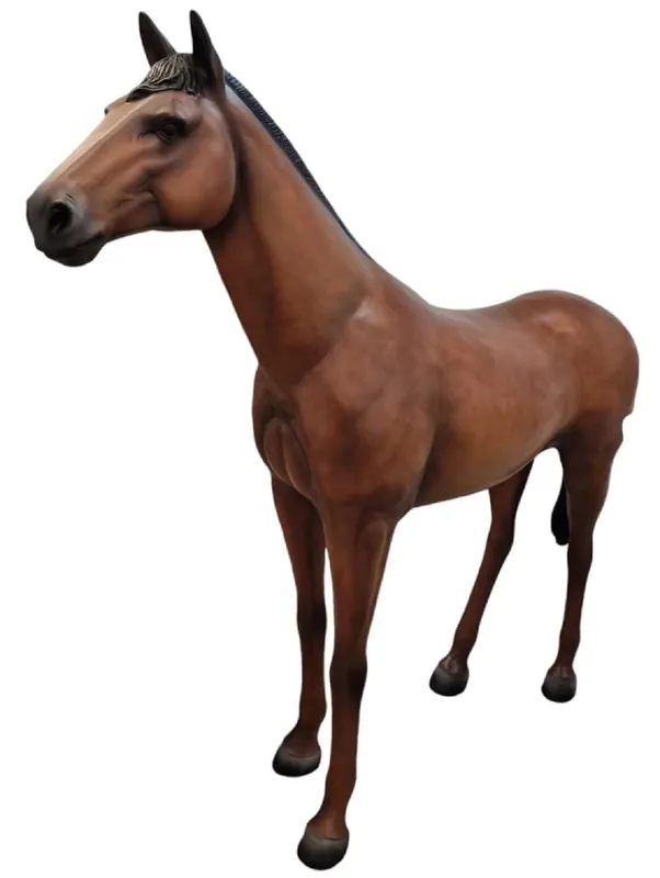 Casa Padrino escultura decorativa XXL caballo marrón / negro 230 cm - Figura de jardín de tamaño natural Sofort Bestellen