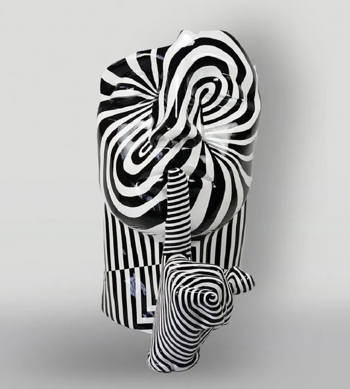Casa Padrino escultura decorativa XXL blanco / negro A. 140 cm - Pintado a mano Meistverkauft