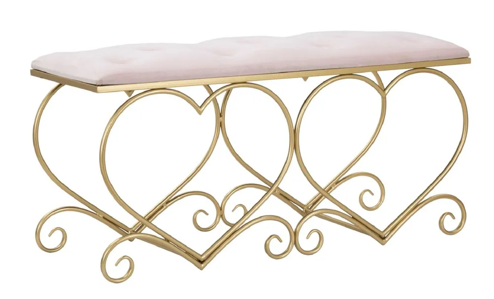 Günstig Casa Padrino banco de lujo rosa / oro 105 cm - Muebles de salón y dormitorio