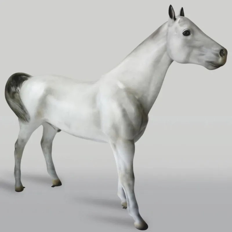 Kracherpreis Casa Padrino escultura decorativa XXL caballo blanco / negro 245 cm - Figura de jardín de tamaño natural