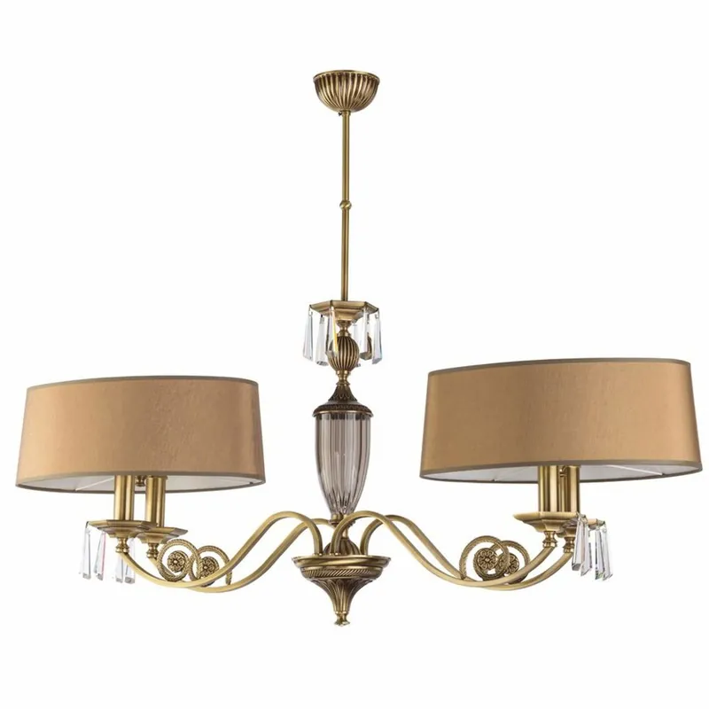 Must-Have Casa Padrino lámpara colgante barroco de lujo de cristal latón con pátina / marrón 101 cm
