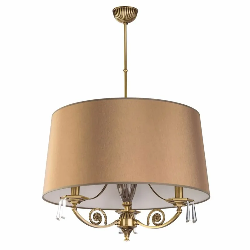 Abverkauf Casa Padrino lámpara colgante barroco de lujo de cristal latón con pátina / marrón Ø 60 cm