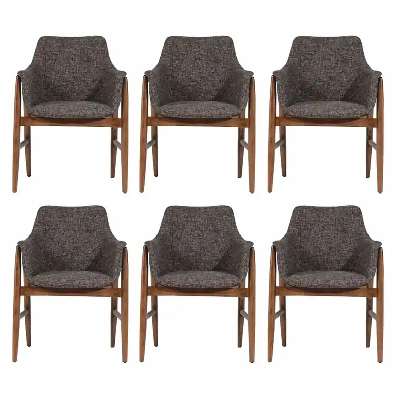 Sonderangebot Casa Padrino conjunto de 6 sillas de comedor de lujo con reposabrazos negro / marrón A. 86 cm