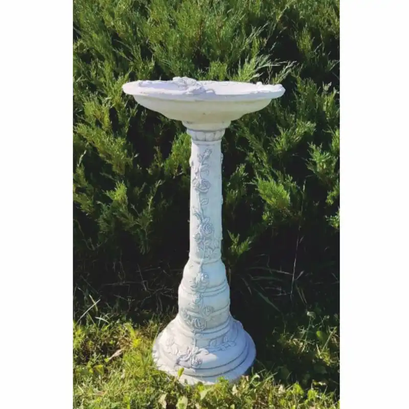 Markenprodukt Casa Padrino baño para pájaros Art Nouveau gris Ø 33 x A. 68 cm - Decoración de jardín