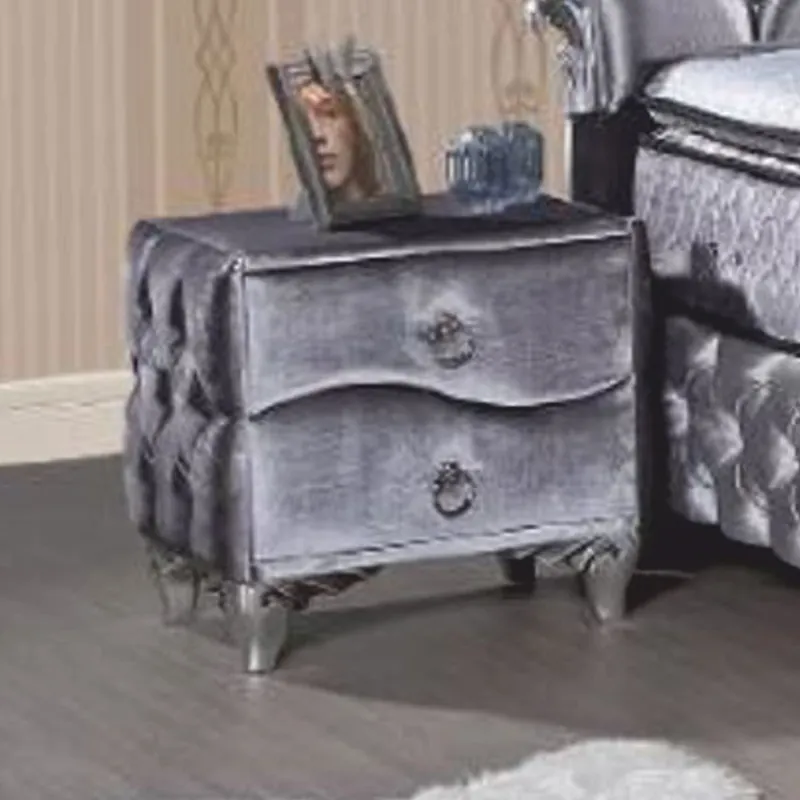 Casa Padrino mesita de noche barroco con 2 cajones plata - Muebles de dormitorio de estilo barroco Sichere Zahlung