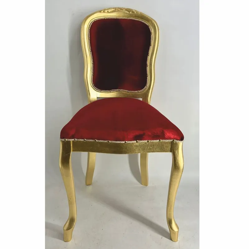 Casa Padrino Silla de Comedor Barroco de Lujo Rojo Burdeos / Oro A. 104 cm - Muebles de Estilo Barroco Rabatt