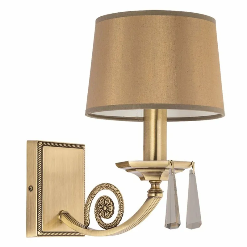 Expressversand Casa Padrino lámpara de pared de cristal barroco de lujo latón con pátina / marrón A. 28 cm