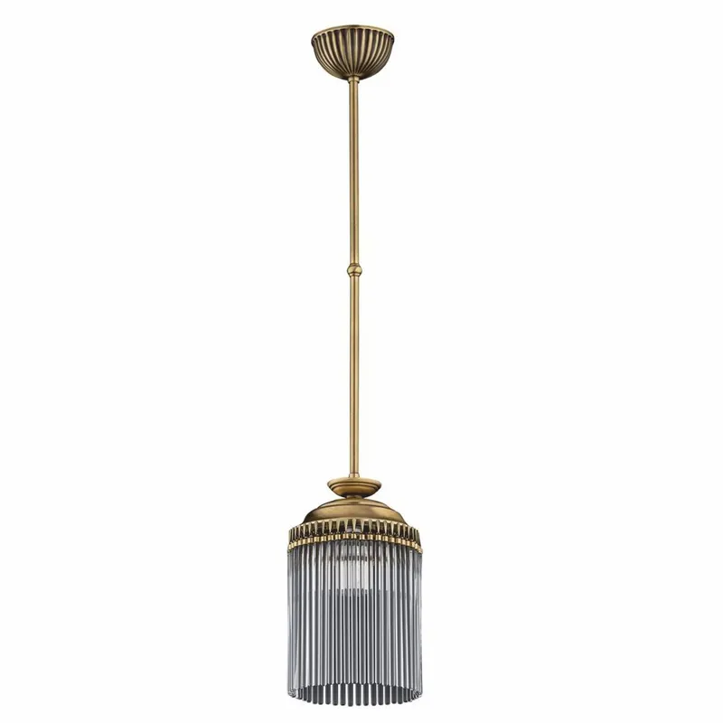 Casa Padrino lámpara colgante barroco de lujo latón con pátina Ø 15 x A. 70 cm Nur Heute