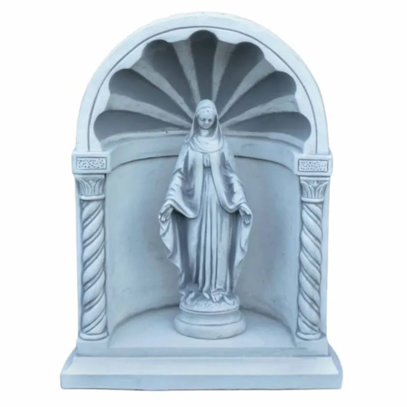 Casa Padrino capilla decorativa de jardín Art Nouveau de hormigón con escultura gris A. 66 cm Sale