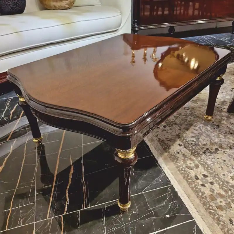 Casa Padrino mesa de centro barroco de lujo marrón oscuro / oro 118 cm - Muebles Barrocos Beliebt
