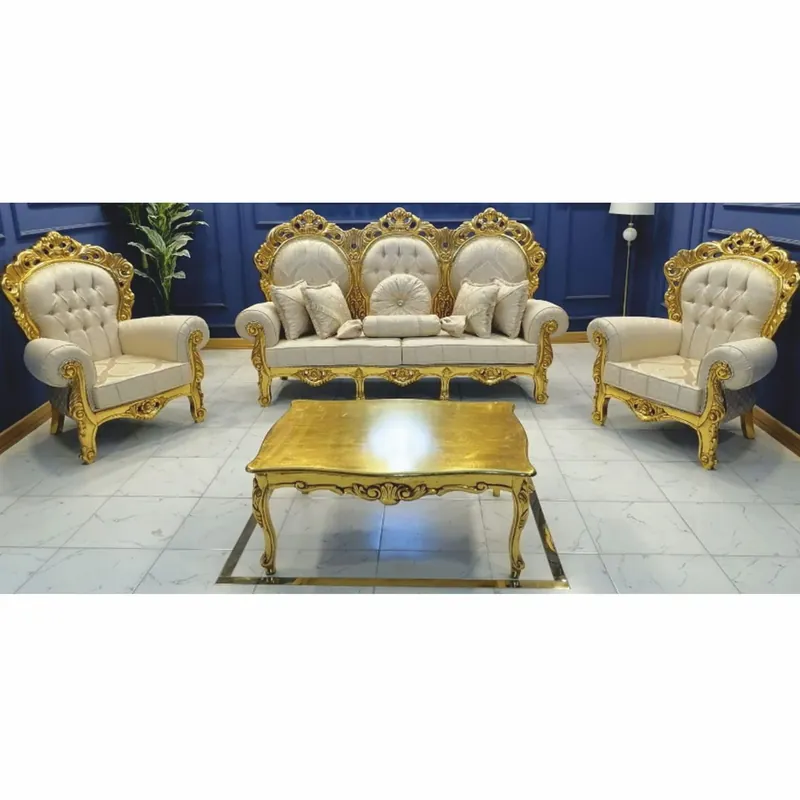 Online Kaufen Casa Padrino conjunto de salón barroco crema / oro - Muebles barrocos