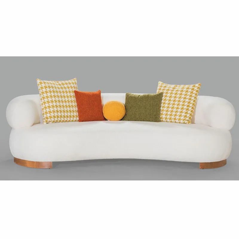 Casa Padrino sofá de lujo blanco / marrón 255 cm - Muebles de salón y hotel Top-Seller