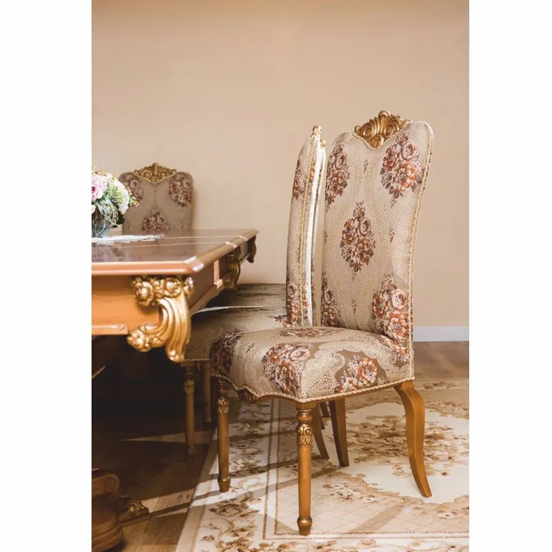Top-Seller Casa Padrino silla de comedor barroco de lujo marrón / oro A. 120 cm - Muebles de estilo barroco