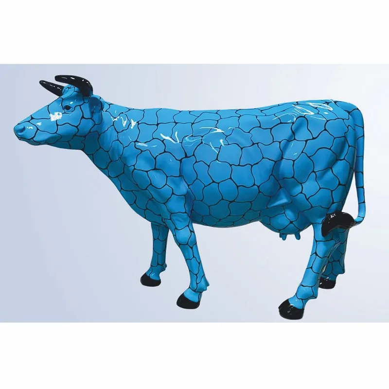 Finale Aktion Casa Padrino escultura decorativa XXL vaca azul / negro 223 x 70 x A. 147 cm