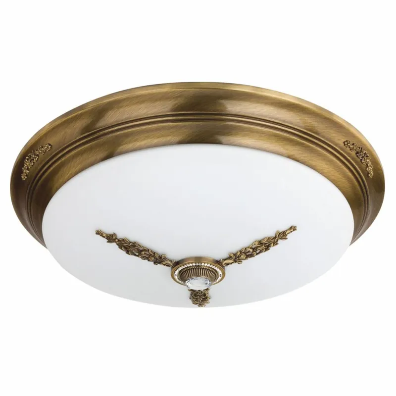 Casa Padrino lámpara de techo de cristal barroco de lujo latón con pátina / blanco Ø 60 cm - Luces barrocos Beliebt