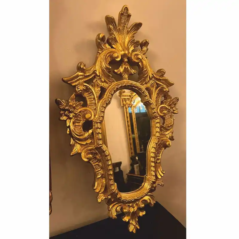 Schnäppchen Casa Padrino espejo barroco oro A. 64 cm - Espejo de pared de estilo barroco