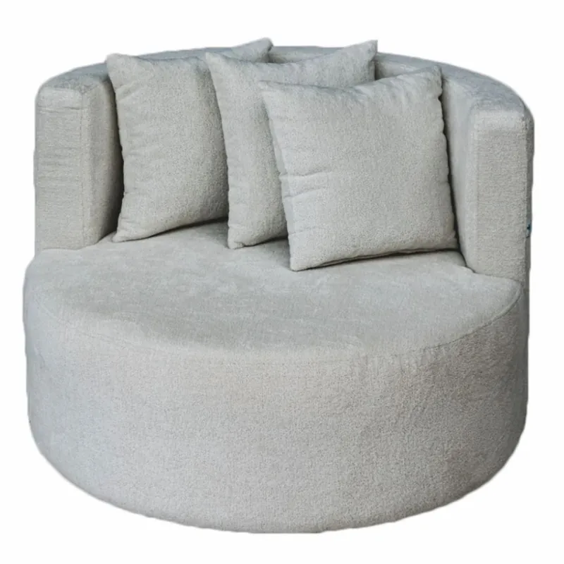 Casa Padrino sillón de lujo gris claro Ø 105 x A. 75 cm - Sillón redondo de salón y jardín Direktkauf
