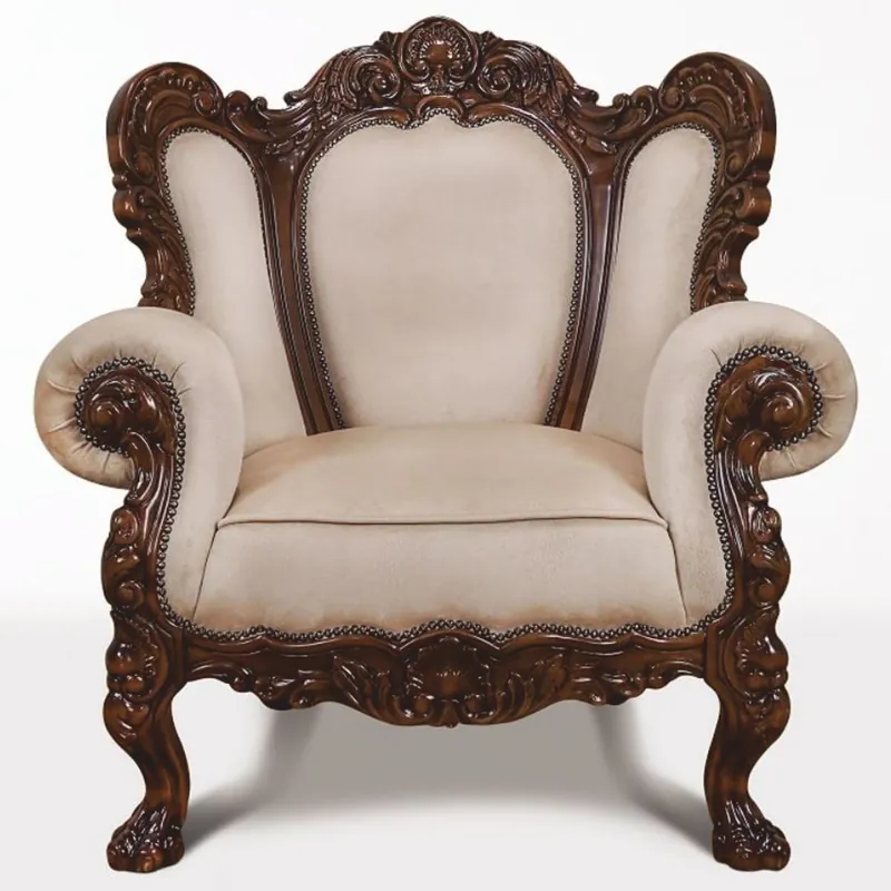 Preisknaller Casa Padrino sillón de terciopelo barroco de lujo gris / marrón oscuro - Muebles de salón de estilo barroco
