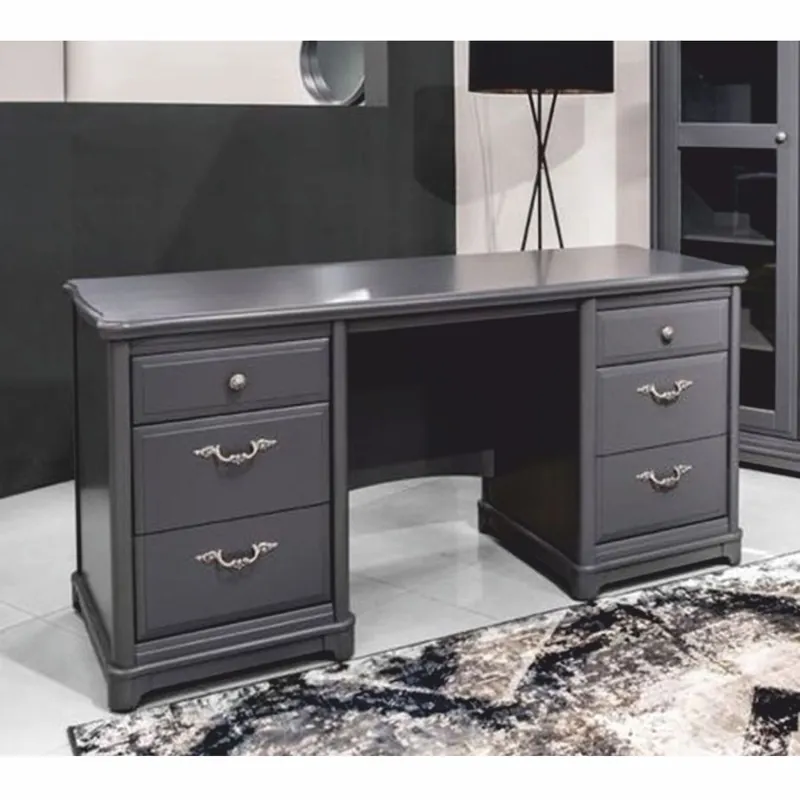Casa Padrino escritorio de estilo campestre gris 155,8 cm - Muebles de oficina de estilo campestre Must-Have