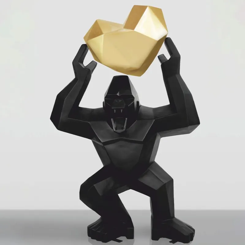 Mega-Angebot Casa Padrino escultura decorativa XXL gorila con corazón negro / oro A. 146 cm