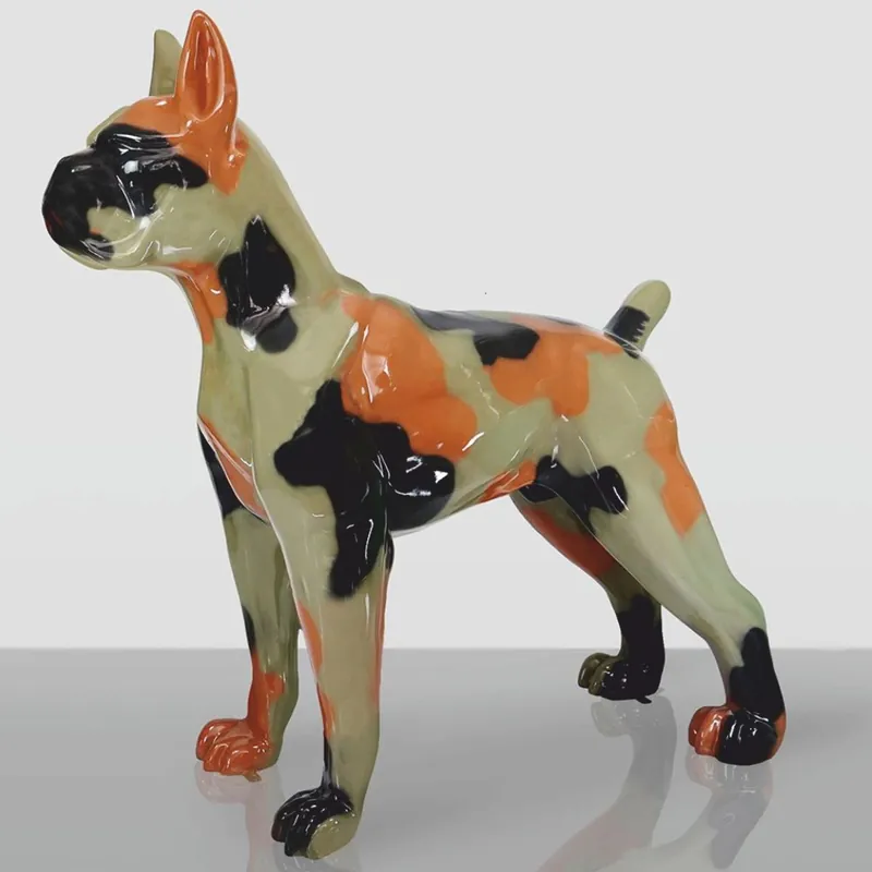 Casa Padrino escultura decorativa XXL perro boxer camuflaje 190 cm - Enorme figura de jardín Sofort Bestellen
