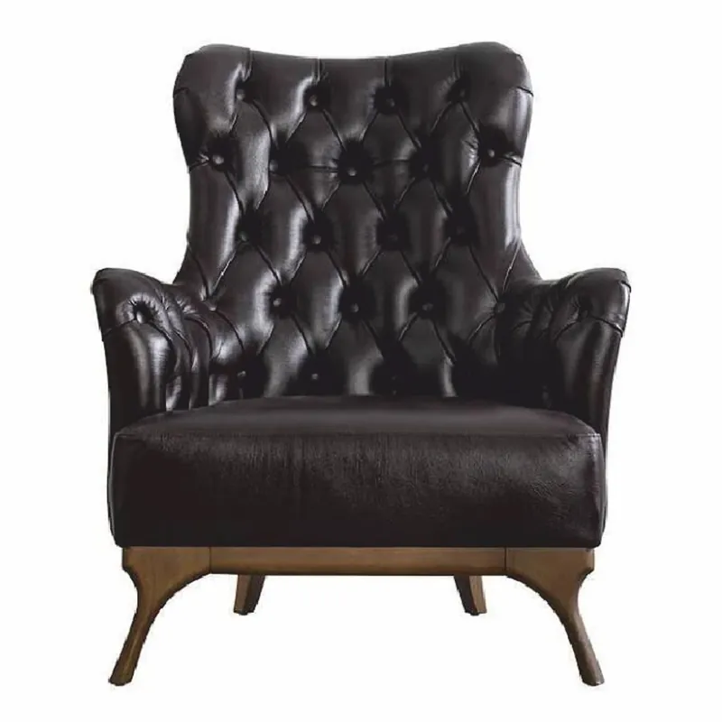 Casa Padrino sillón Chesterfield de lujo de cuero genuino marrón oscuro / marrón - Muebles de cuero genuino Begrenztes Angebot