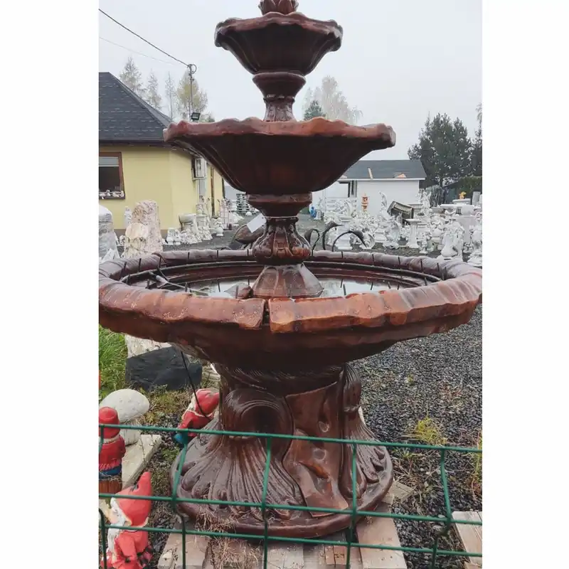 Bestpreis Casa Padrino fuente Art Nouveau marrón Ø 155 x A. 180 cm - Magnífica fuente de jardín